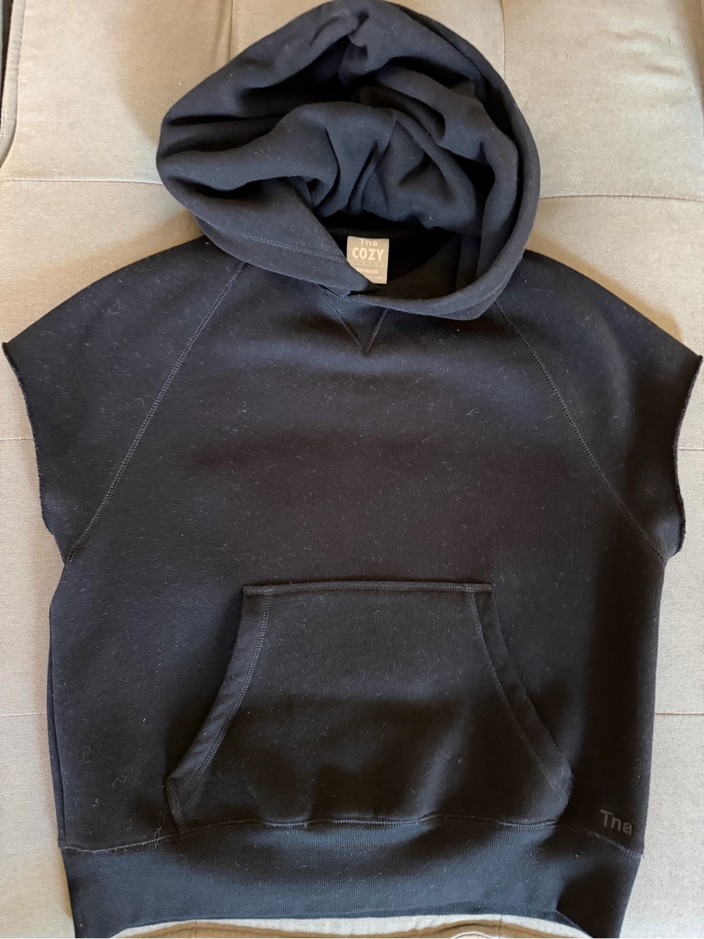 TNA Black Sleeveless Cozy Hoodie